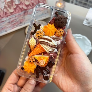 Big Ice Cream Cone Decoden Handyhülle für alle Marken, Kekse und Muffincreme Hülle iPhone 16, maßgeschneiderte Hülle für Samsung Android