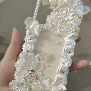 Gorgeous Baroque Style Decoden Phone Case for All Brand, Gold Roses and Butterfly, Fake Cream Case,  Phone case iPhone 14, Samsung, Android