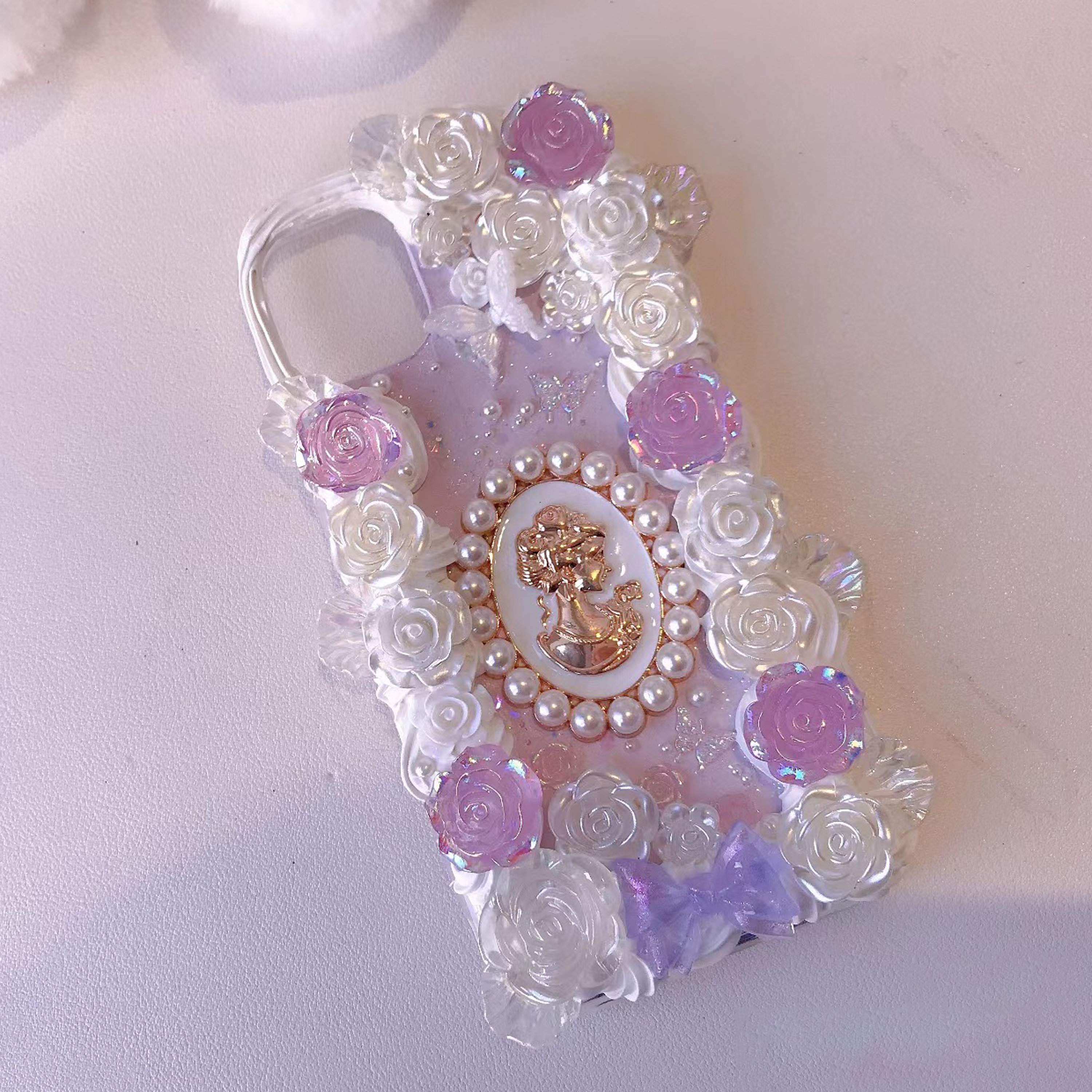 Crystal Purple Decoden Phone Case for All Brand, Violet