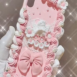 Pink Bow With Angel Baroque Style Decoden Phone Case for All