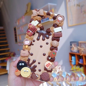 Kawaii Chocolate Jam Foodie Decoden Phone Case for All Brand, Fake Cream Phone Case, Phone case iPhone 14, iPhone 13, Samsung, Android