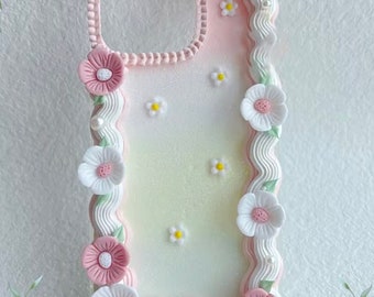 Sakura Decoden Phone Case for All Brand, Ombre Icing Decora Phone Case, Handmade iPhone 14 Case, Samsung, Android