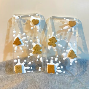 Yummy Milk Biscuit Decoden Phone Case for All Brand, Clear Simple Decoden Cream Phone Case, Handmade iPhone 14 Case, Samsung, Android