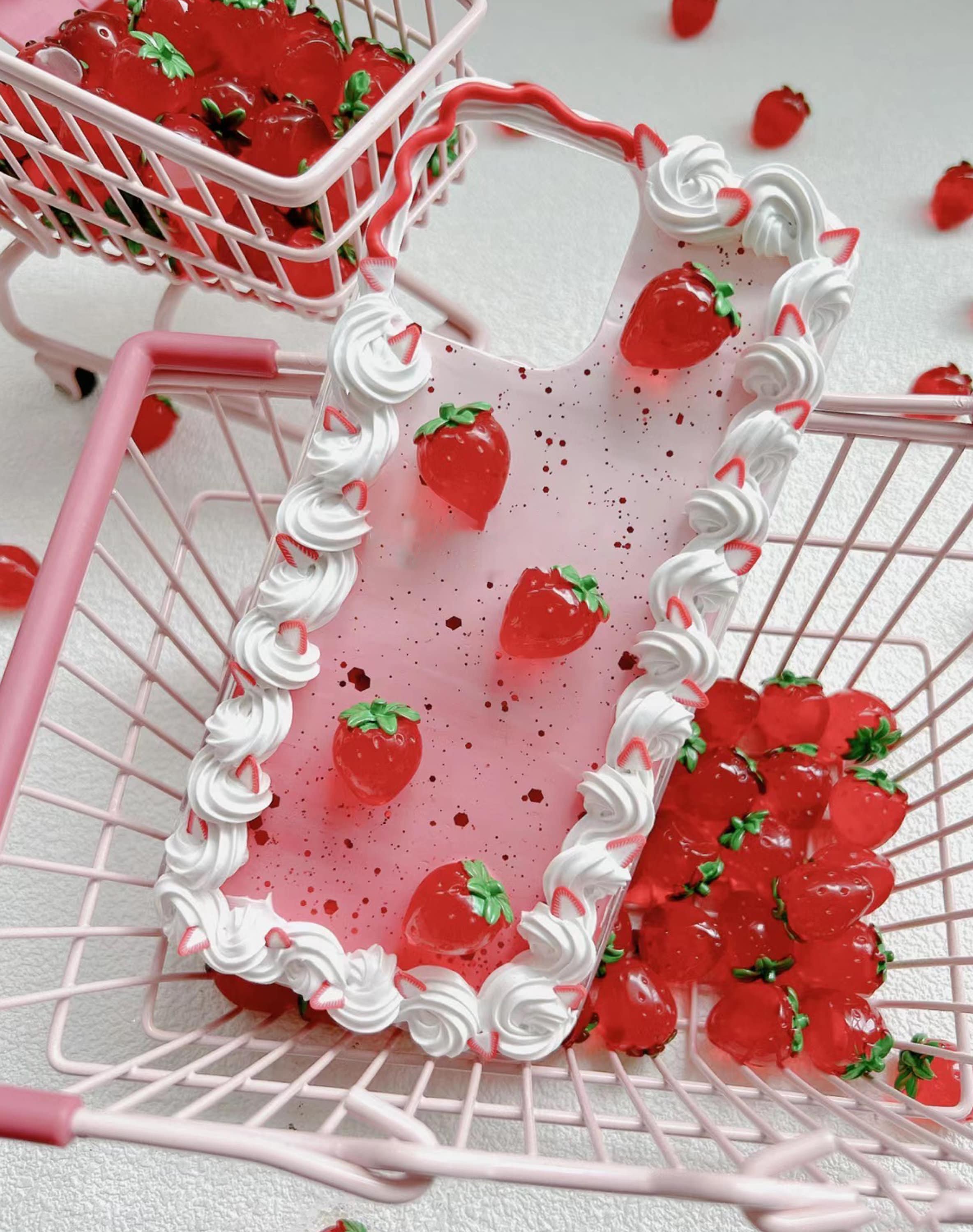 Strawberry Cake Decoden Phone Case for All Brand, Fake Cake Strawberry Cake Decoden Phone Case for All Brand, Fake Cake