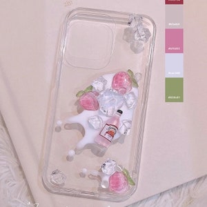 Spilled Grapefruit Pop and Peaches Decoden Phone Case for All Brand, Fake Cream Case iPhone 11, Customized Case for Samsung Android