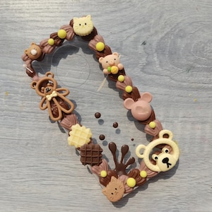 Chocolate Jam and Snacks Decoden Phone Case for All Brand, Cute Bears and Cookies, Fake Cream Case,  Phone case iPhone 14, Samsung, Android