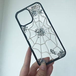 Spider Web Resin Decoden Phone Case for All Brand, Halloween Style, Snakes and Bones,  Phone case iPhone 14, Samsung, Android