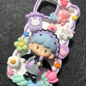 Kawaii Devil Girl Decoden Handytasche für alle Marken, 3D Süße Fake Cream Handyhülle, Handyhülle iPhone 14, iPhone 11, Samsung, Android