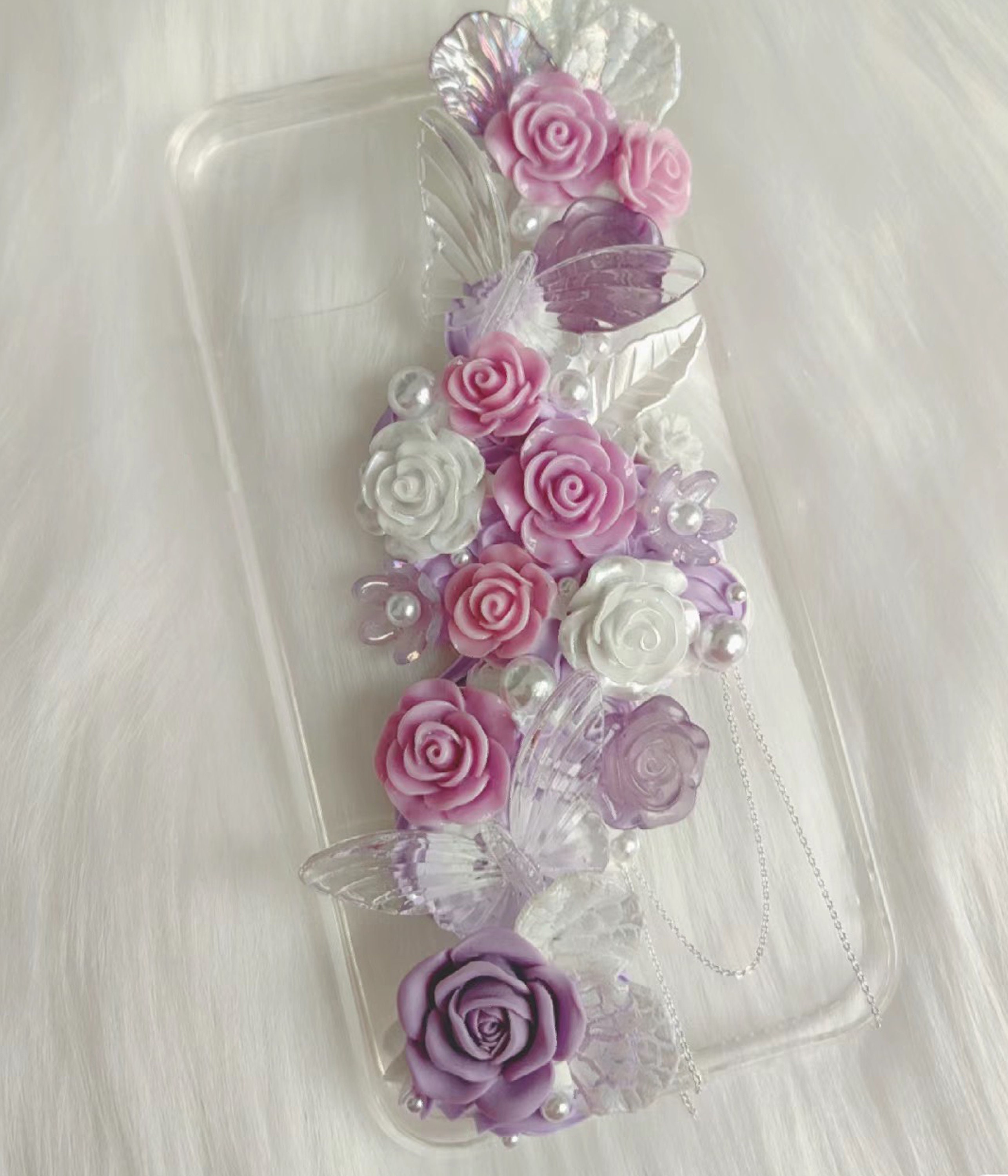 Society6 ケース  Purple, Mauve & Indigo Decorative Retro Purple Flower Phone Case, Phone Cover for iPhone 16 15