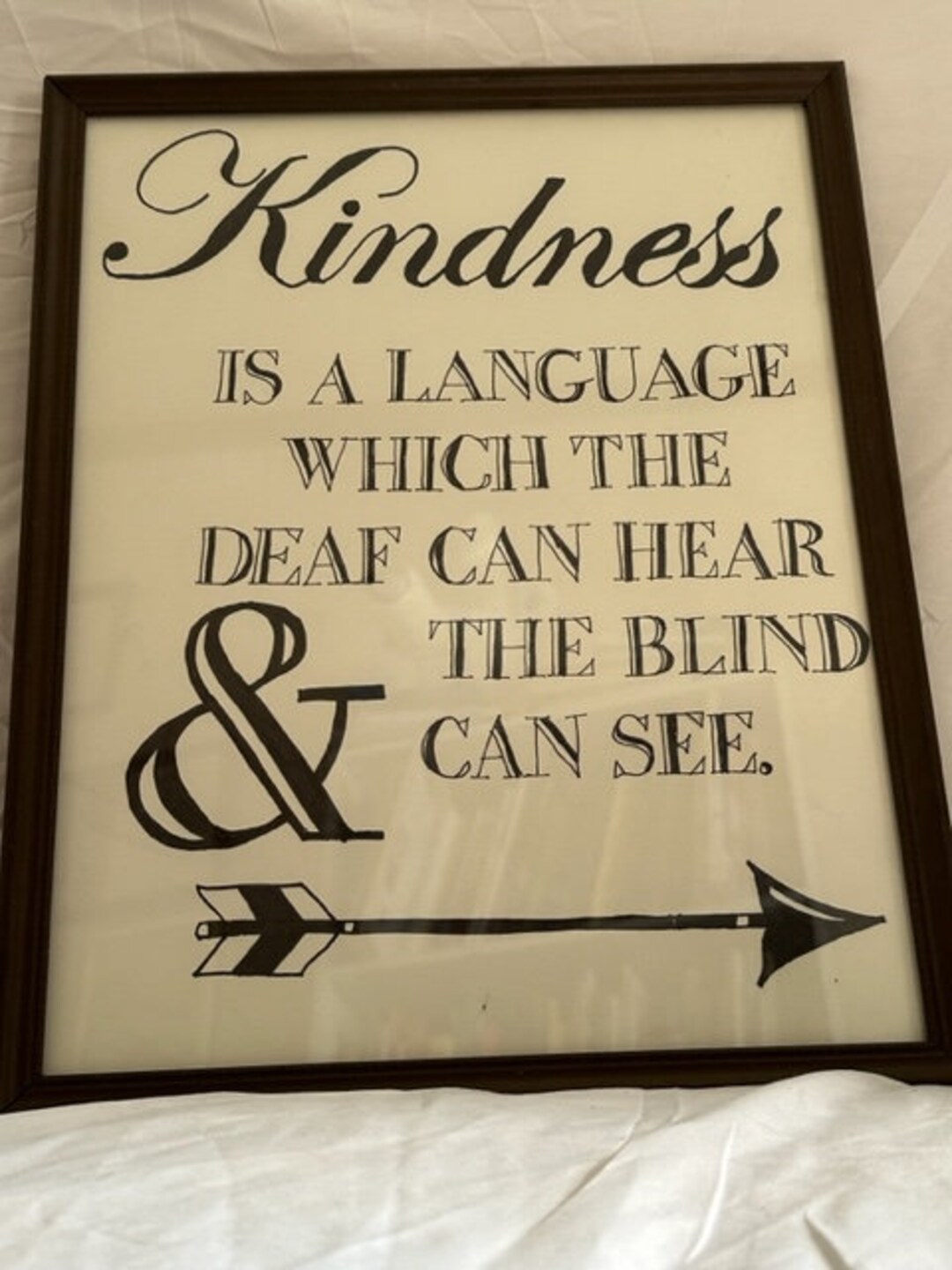 Deaf, Blind, Inspirational Creative Lettering Piece. Kindness Wall