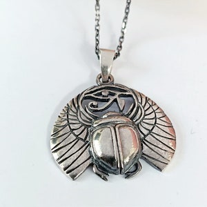 Scarab Horus Ancient Egypt Necklace-Ancient Egyptian Beetle Amulet-talisman Pendant-Unisex Jewelry-Silver Hand Made Scarab Pendant