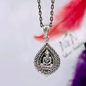 Buddha Necklace,Sterling Silver Buddha Figure Necklace,Meditation Jewelry,Spiritual Talisman Jewelry,Buddhist Necklace,Spiritual Jewelry