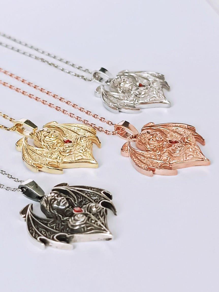 Vampire Woman Necklace : Gothic Bat Wing Sterling Silver Pendant ...