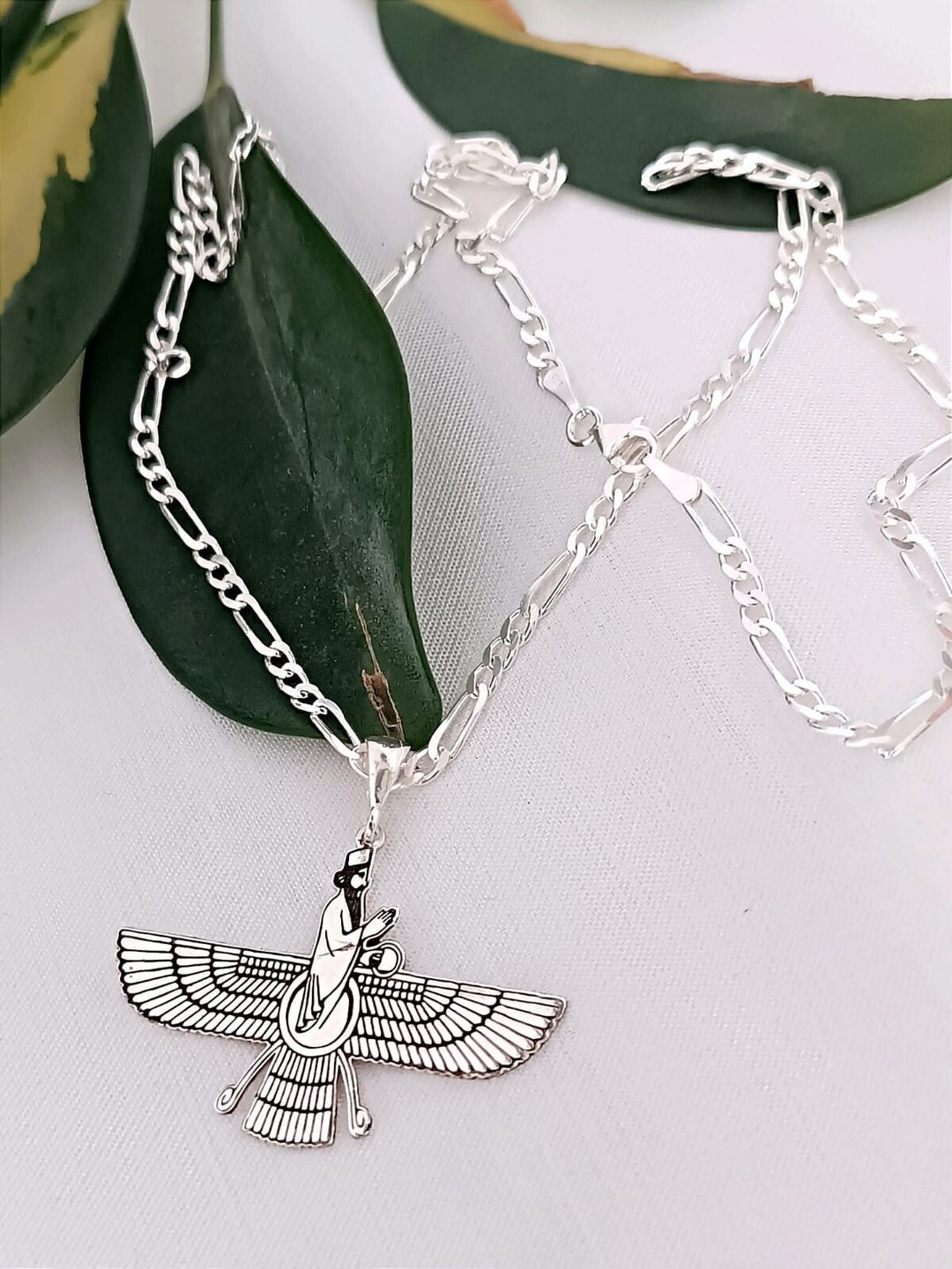 Sterling Silver Ahura Mazda Necklacefaravahar Ahura Mazda Pendanthigh