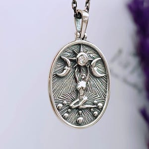 Asteria Necklace-Goddess Necklace-Sterling Silver Greek Mythology Necklace-Goddess of the Stars-Goddess of Oracles-Gothic Jewelry