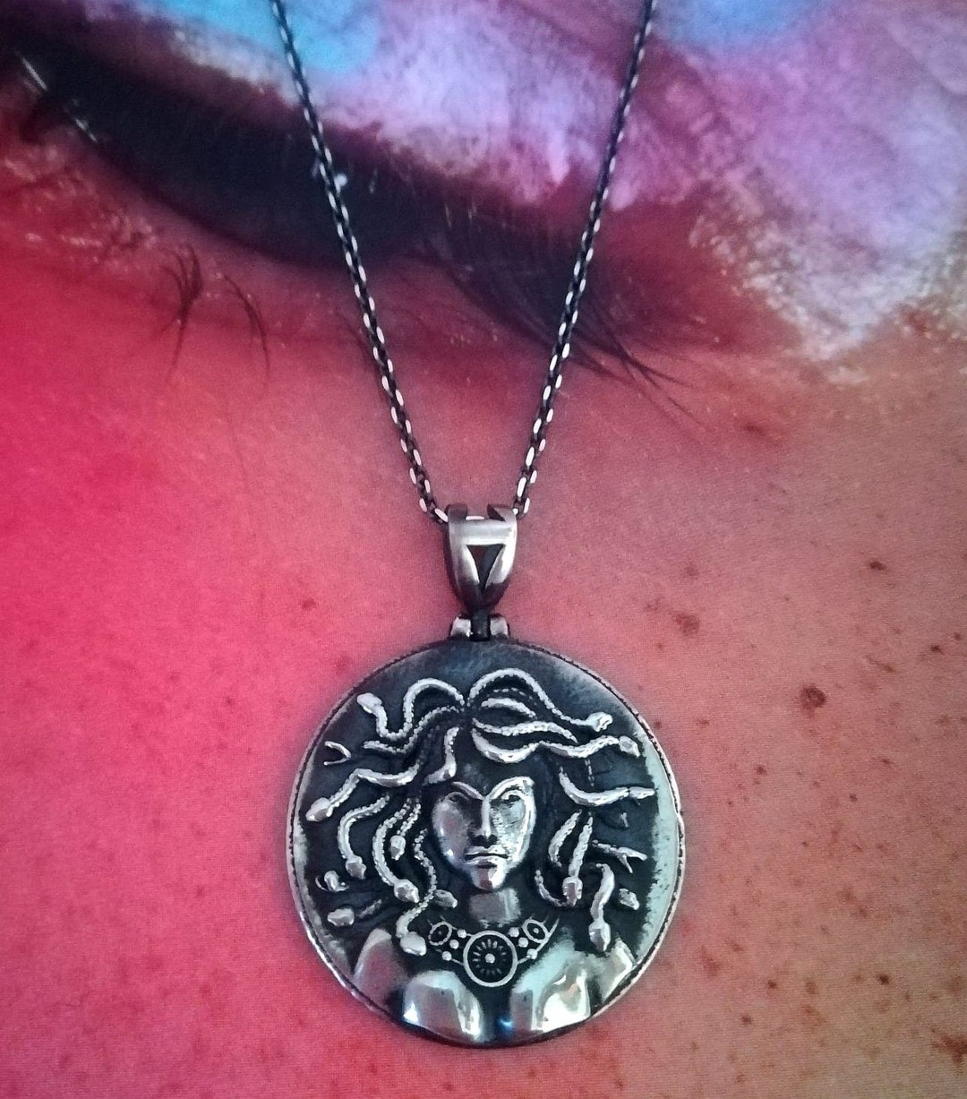 Sterling Silver Medusa Pendant, Medusa Necklace, Greek Mythology Medusa