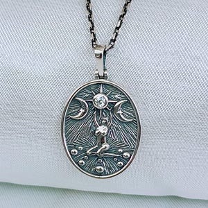 Asteria Necklace-Goddess Necklace-Sterling Silver Greek Mythology Necklace-Goddess of the Stars-Goddess of Oracles-Gothic Jewelry
