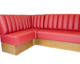 Banqueta modular con respaldo estriado, banco equipado con asientos para cabina - Café, cocina, bar