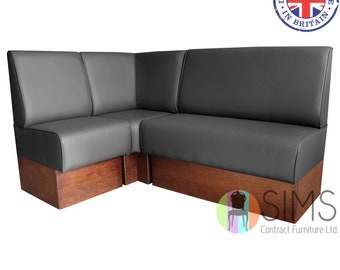 Banqueta modular con respaldo liso, banco empotrado, asiento para cabina - Cafetería, cocina, bar