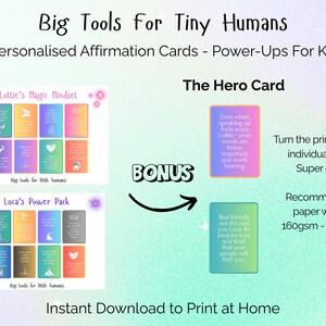 Tarjetas de Afirmación Personalizadas - Potenciadores para Niños