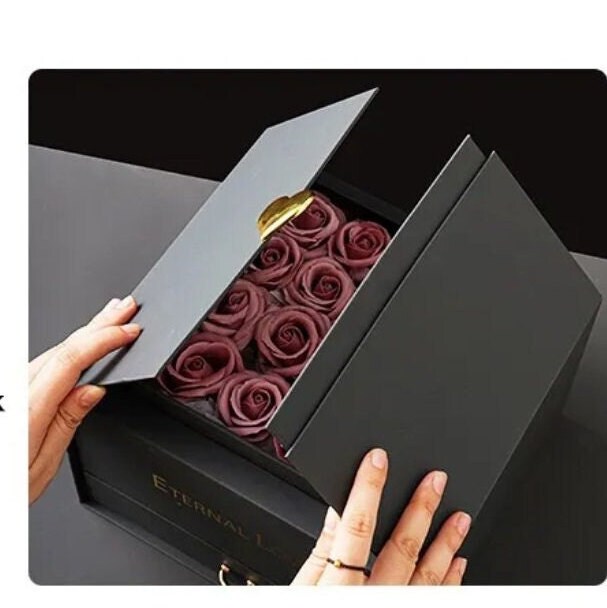 Preserved Rose Flower Gift Box With Extra Gift Included, Mom Gift
