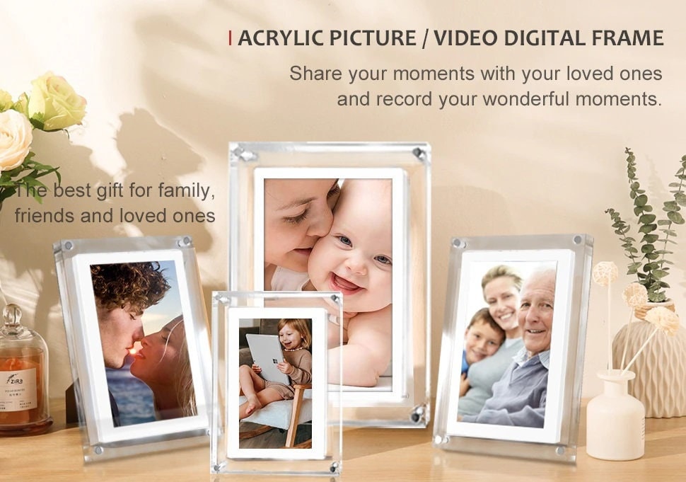 5inch Digital Picture Frame , Acrylic Digital Photo Frame, Vertical Display  With 1GB and Battery Type C Video Frame,gift for Loved Ones - Etsy