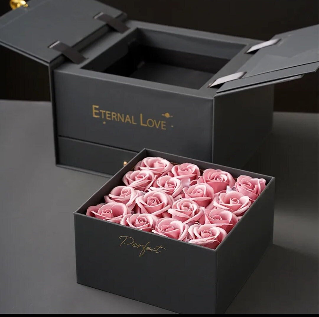 Preserved Rose Flower Gift Box With Extra Gift Included, Mom Gift