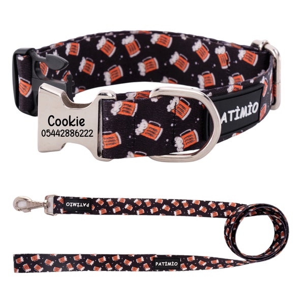 Personalized Dog Collar, Dog Collar, Custom Dog Collar, Adjustable Dog Collar, Dog Leash&Dog Collar Set, Handmade Dog Collar, Handmade Leash