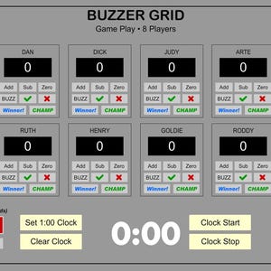 Buzzer Grid - General Lockout & Score Software - Etsy