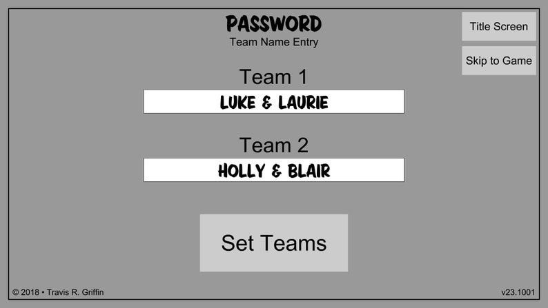 Program Password Tournament Password - Game Show Software - Etsy