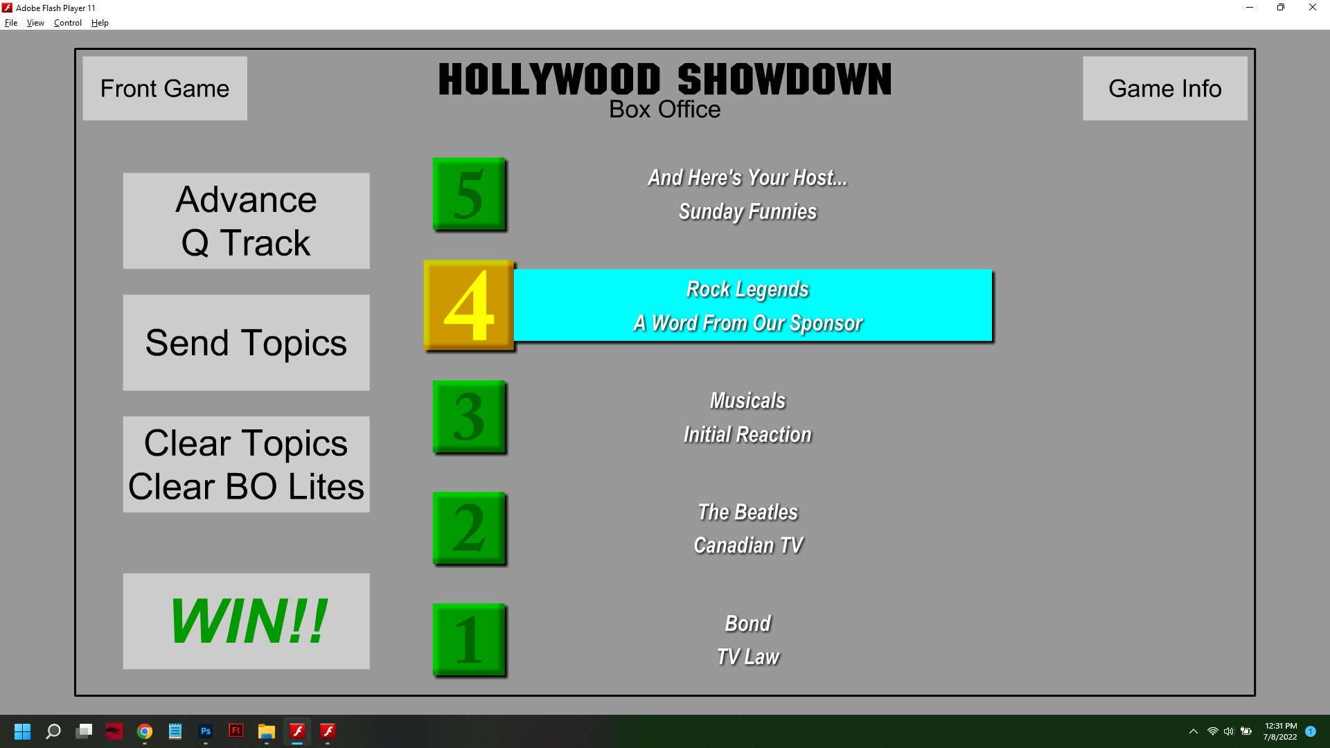 Hollywood Showdown Game Show Software Etsy