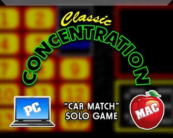 Classic Concentration - "Car Match" Solo Game