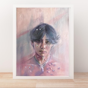 BTS V Wall Art Print - BTS V Fanart Merch Room Wall Decor for BTS Army and V/Taehyung Fans