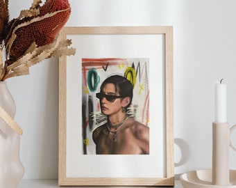 BTS V/ Taehyung Wall Art Print - BTS Taehyung Fanart Merch Room Wall Decor for BTS Army