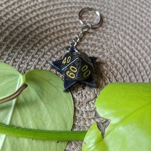 Black and Gold percentile Die Keychain