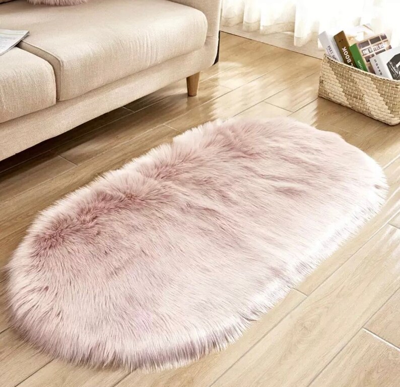 Faux Fur Rug 55x80cm Bedside Lambskin Sheepskin Sofa Mat Bed Serving 