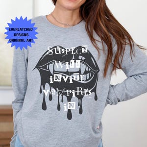 Vampire shirt Dracula vampire shirts unhinged shirts long sleeves summerween shirt vampire fangs macabre Dracula shirts halloween shirt