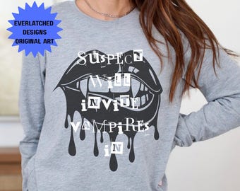 Vampire shirt Dracula vampire shirts unhinged shirts long sleeves summerween shirt vampire fangs macabre Dracula shirts halloween shirt