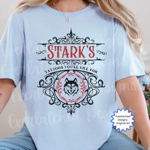 Camiseta con licencia de tatuajes de Stark de Dire Bound Sable Sorensen booktok merchandising Camiseta de Los Lobos de la Ruina Camiseta de Direbound Bookstagram Camiseta de tienda de tatuajes