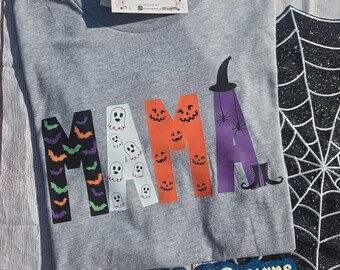Halloween shirt, Spooky Mama shirt, Halloween Mama shirt, Ghost shirt, Bat shirt, Fall Mama Shirt, witch, ghost, bats, Pumpkin, halloween