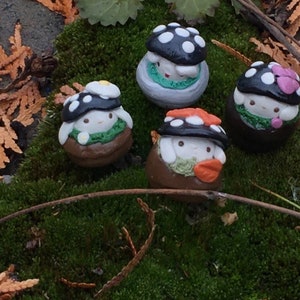 Cute handmade polymer clay mushroom desk friend| mushroom buddies| clay desk buddies| mushroom desktop decor| fungi desk friends| toadstool image 8