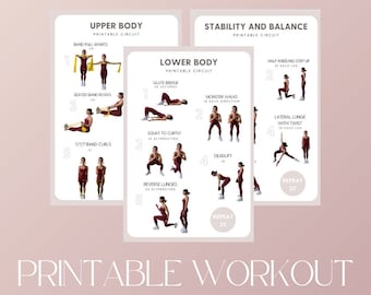 Printable Home Workout Program for Beginner - 21 Day Fitness Program - Intro to Fitness Exercises |  Bodyweight Circuit with Exercise Demos