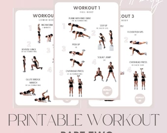 Home Workout Program for Beginner (Printable) - Part Two |  Bodyweight Circuit Exercise Demos