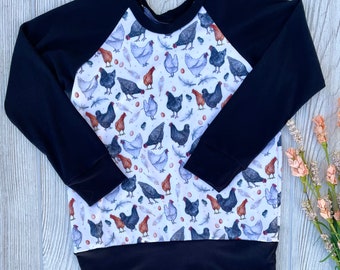 Chicken Friends Raglan Top