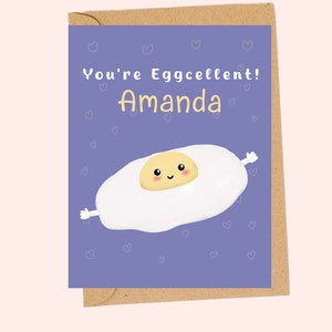 Anniversaire, remise des diplômes, anniversaire, Saint-Valentin, carte de remerciement, appréciation, mignon oeuf au plat, vous êtes excellent Carte de vœux