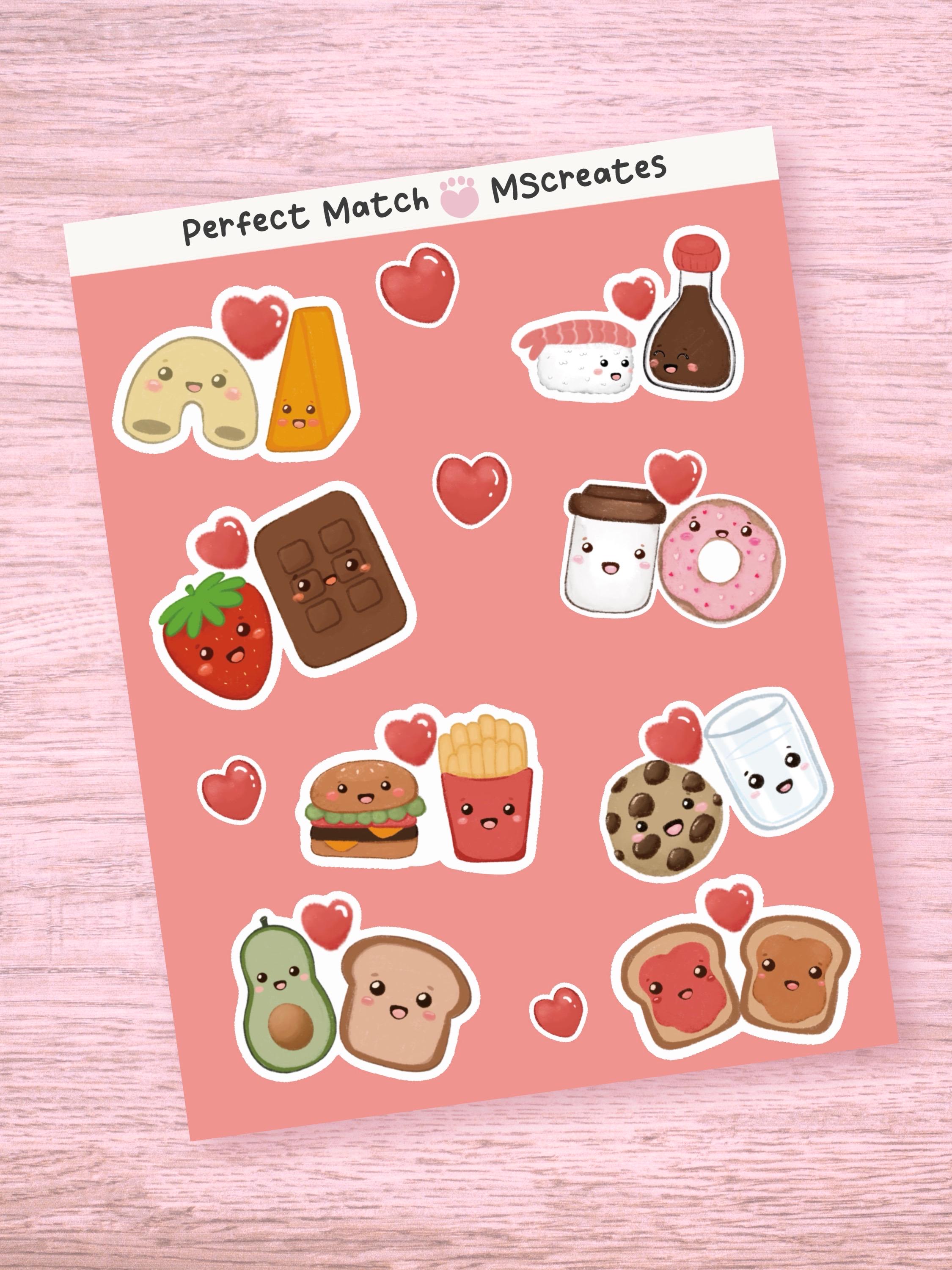 Perfect Match Sticker Sheet, Whimsical Deco Stickers for Journal or ...