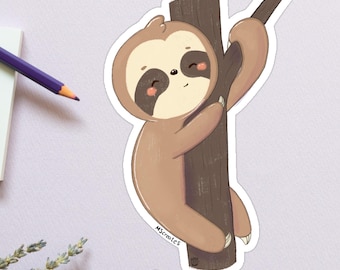 Sloth Mental Health Vinyl Sticker, Single Sticker or Set of 10