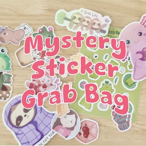 Sac mystère| Pack aléatoire| Lot d'autocollants à saisir | Autocollants en vinyle| 10 articles| Stickers choisis au hasard| Pour agenda. journalisation, notes