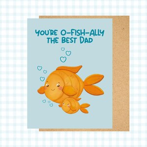 Carte de fête des pères | Merci| Papa| Grand-père| Poisson| Brillant| Pour papa, lui, eux| fait main|  carte imprimée personnalisée