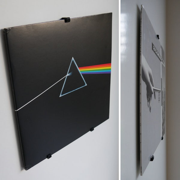 Adhesivo para estantes de discos de vinilo | Paneles de encofrado para montaje en pared sin taladrar Visualización del álbum | Estante de registro | Soporte de pared para álbum